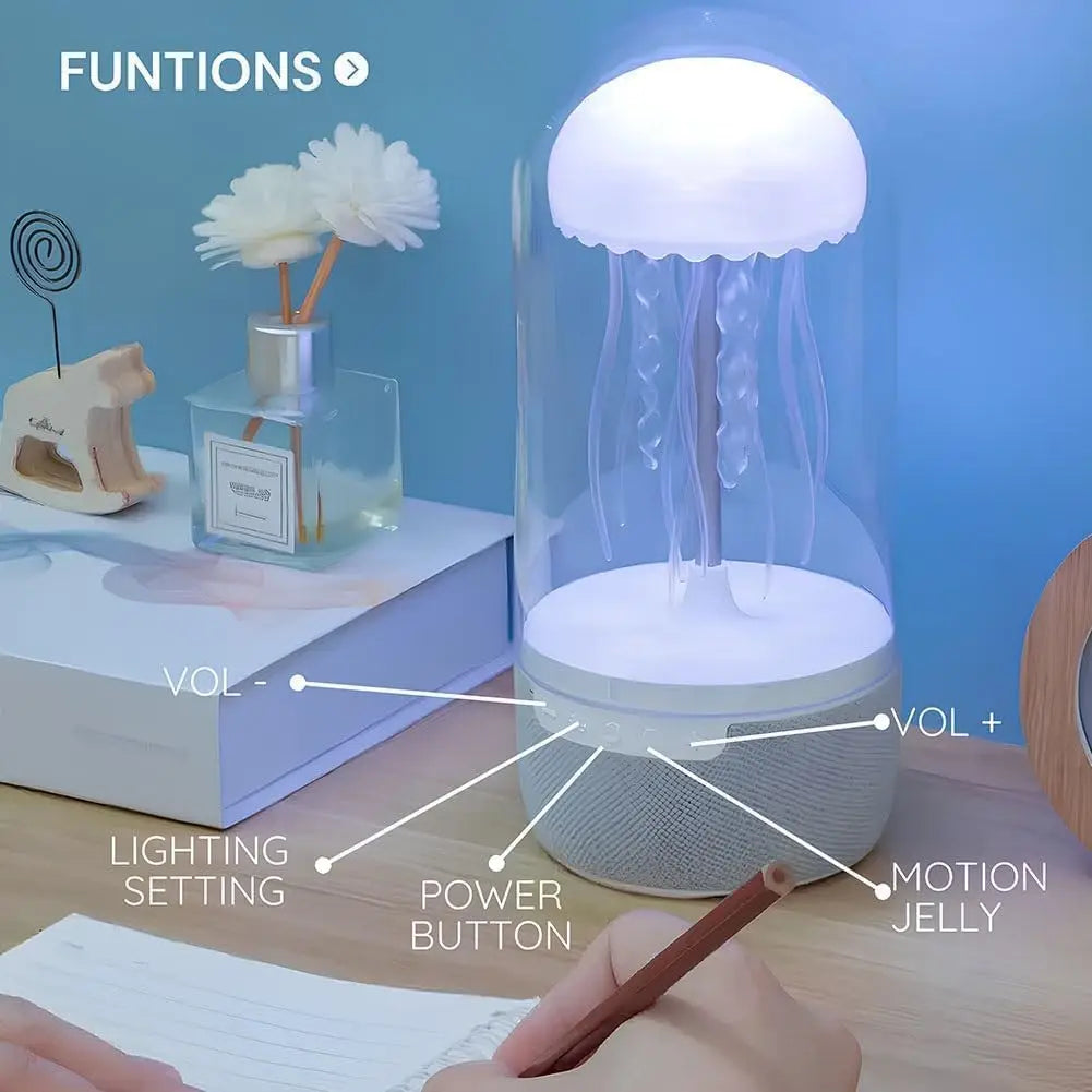 Jellyfish Lamp,With Bluetooth Speaker Dancing Jellyfish Lamp,7Color Atmosphere Jellyfish Desk Lamp,Rechargeable Mood Night Light