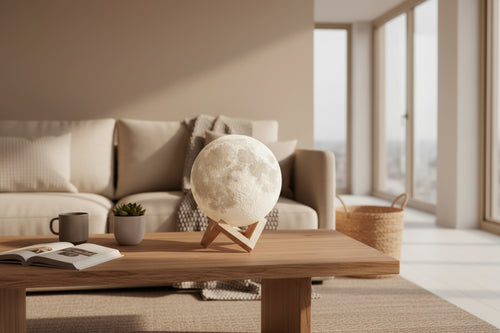 D5 8Cm Moon Lamp LED Night Light Battery Powered with Stand Starry Lamp Bedroom Decor Night Lights Kids Gift Moon Lamp Xmas Gift